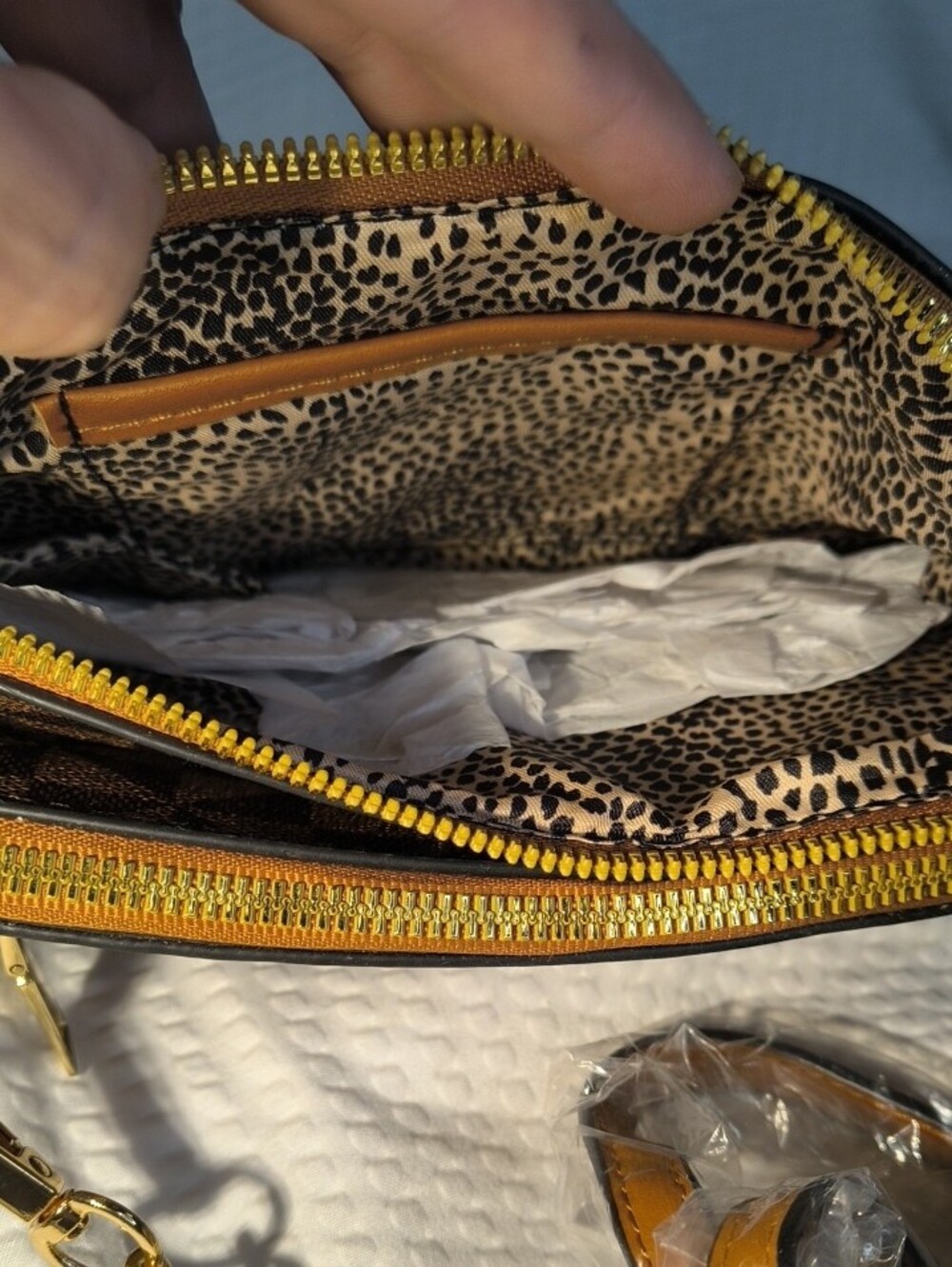 Atrie Brown Patterned Crossbody Bag NWT - Picture 8 of 10